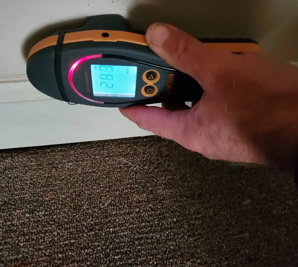 Moisture detection at baseboard during Mold Inspection & Testing in Forsyth